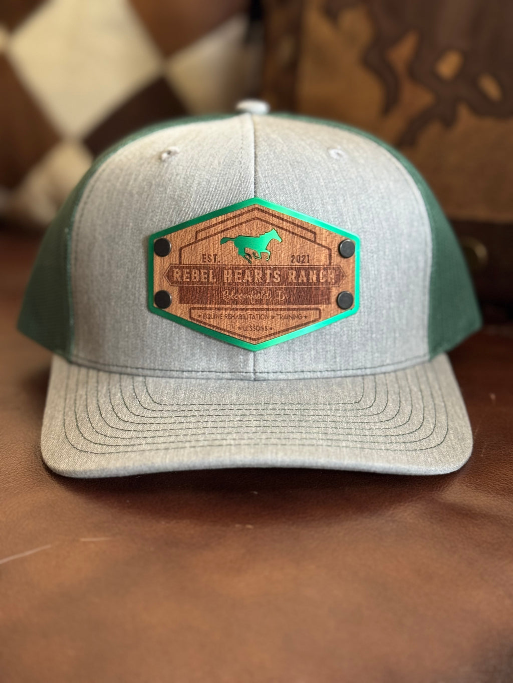 Rebel Hearts Ranch Woodgrain Patch Trucker Hat